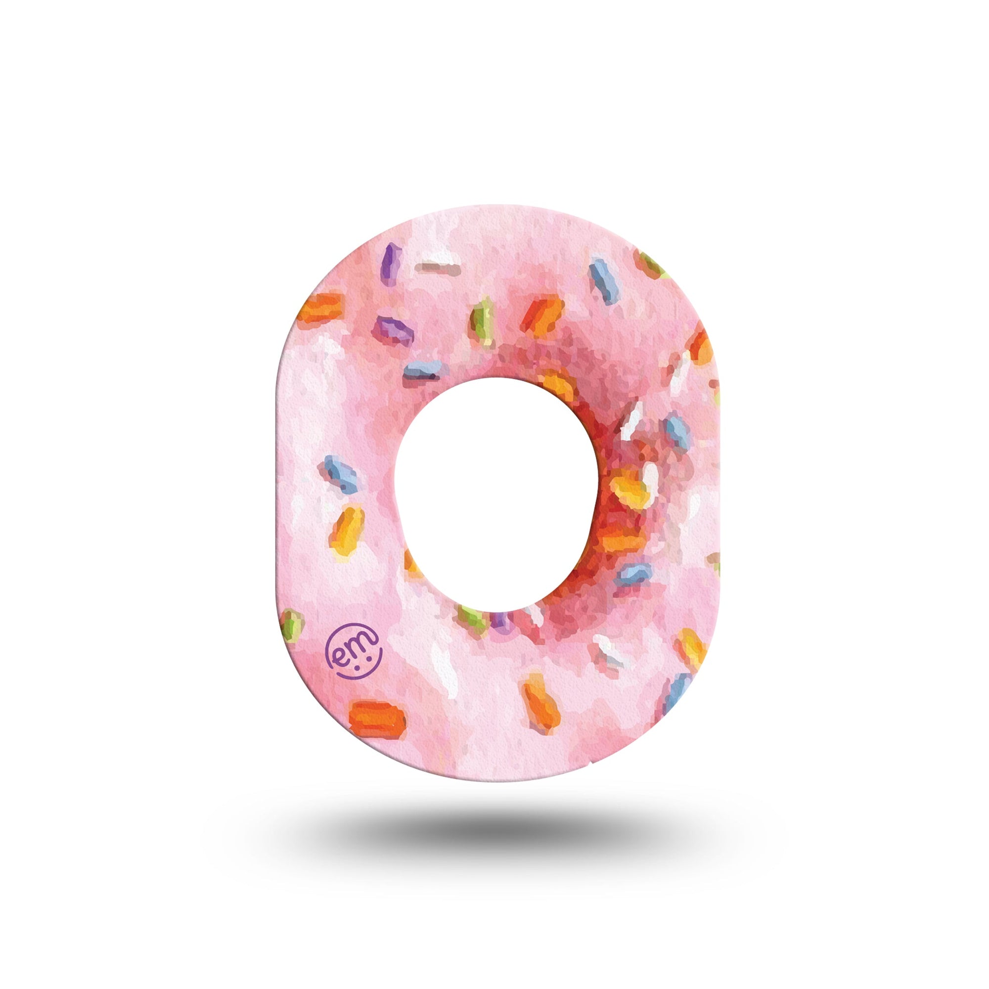 ExpressionMed Donut Sprinkles Dexcom G7 Mini Tape Pink Sprinkled Donut, CGM Fixing Ring Patch Design, Dexcom Stelo Glucose Biosensor System