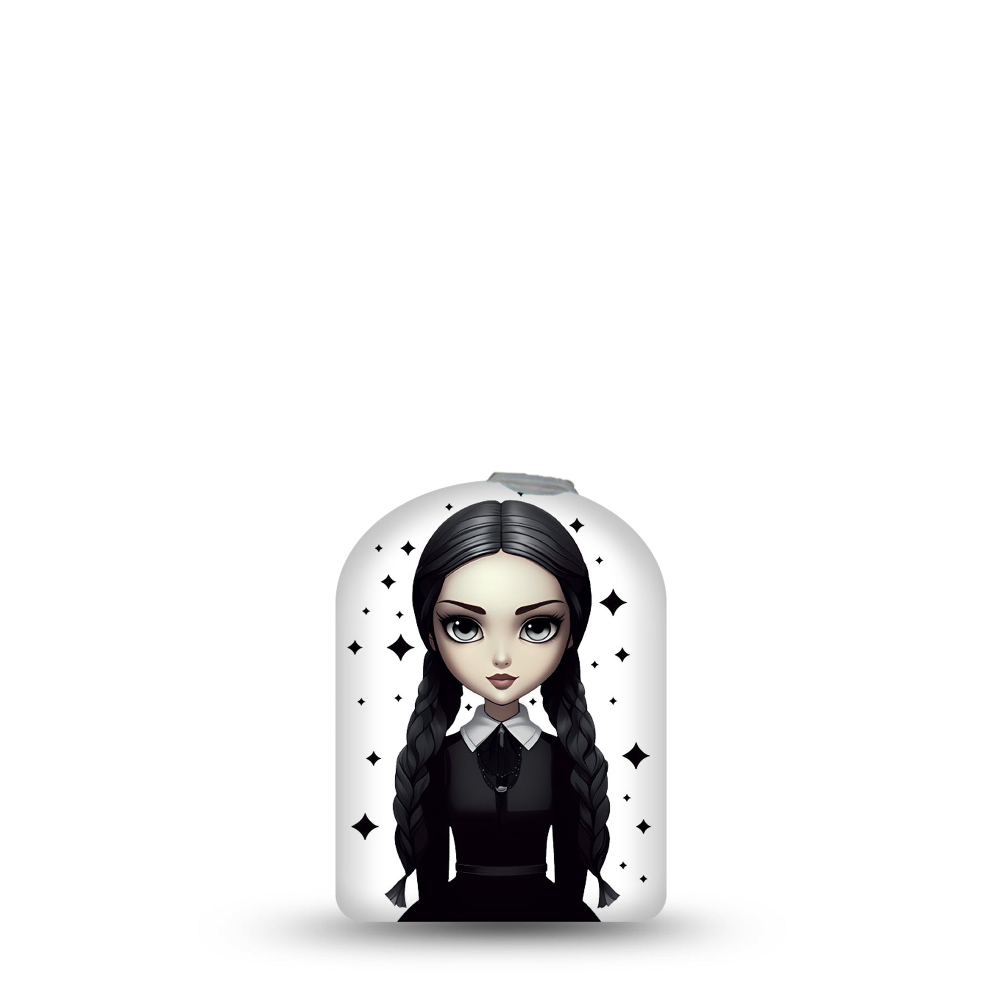 ExpressionMed Wednesday Pod Sticker Pale Skinned Gothic Girl, CGM Vinyl Sticker Design