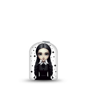 ExpressionMed Wednesday Pod Sticker Pale Skinned Gothic Girl, CGM Vinyl Sticker Design