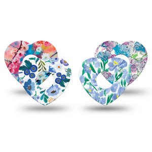 ExpressionMed Fresh Blooms Variety Pack Freestyle Libre 3 Heart Shape 4-Pack planting florals Overlay Patch CGM Design