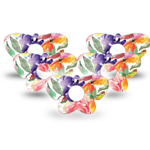 ExpressionMed Floral Art Freestyle Libre 3 Butterfly Shape 5-Pack Blossom Motif Adhesive Tape CGM Design