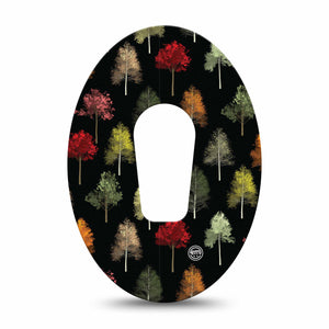 ExpressionMed Dark Forest Dexcom G6 Tape Multicolorful gloomy autumn trees, CGM Overlay Patch Design