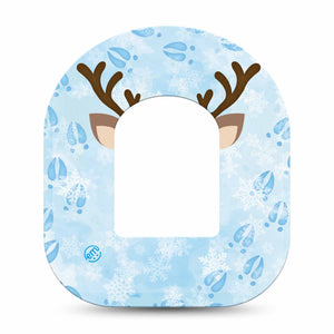 ExpressionMed Flurry the Reindeer Pod Tape Antlers and Ears, CGM Medtronic Overlay Patch Design