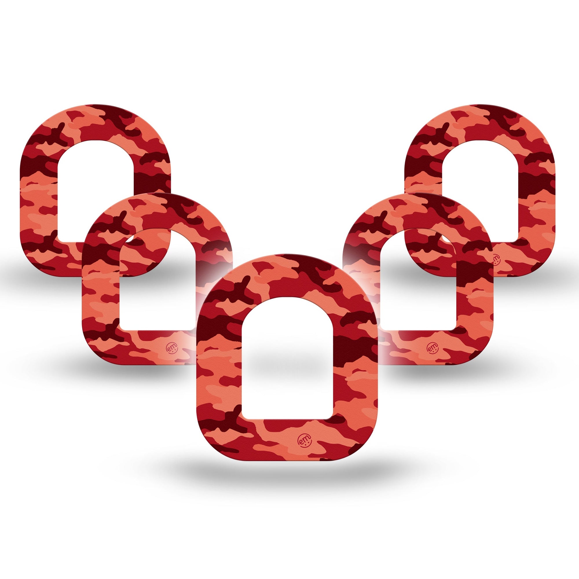 ExpressionMed Red Camo Pod Mini Tape 5-Pack, Fiery Camouflage Fixing Ring Patch Pump Design