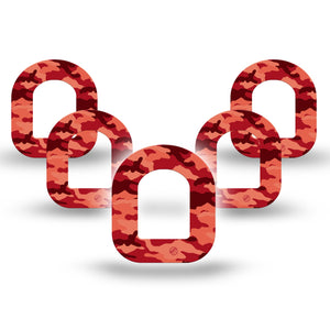 ExpressionMed Red Camo Pod Mini Tape 5-Pack, Fiery Camouflage Fixing Ring Patch Pump Design
