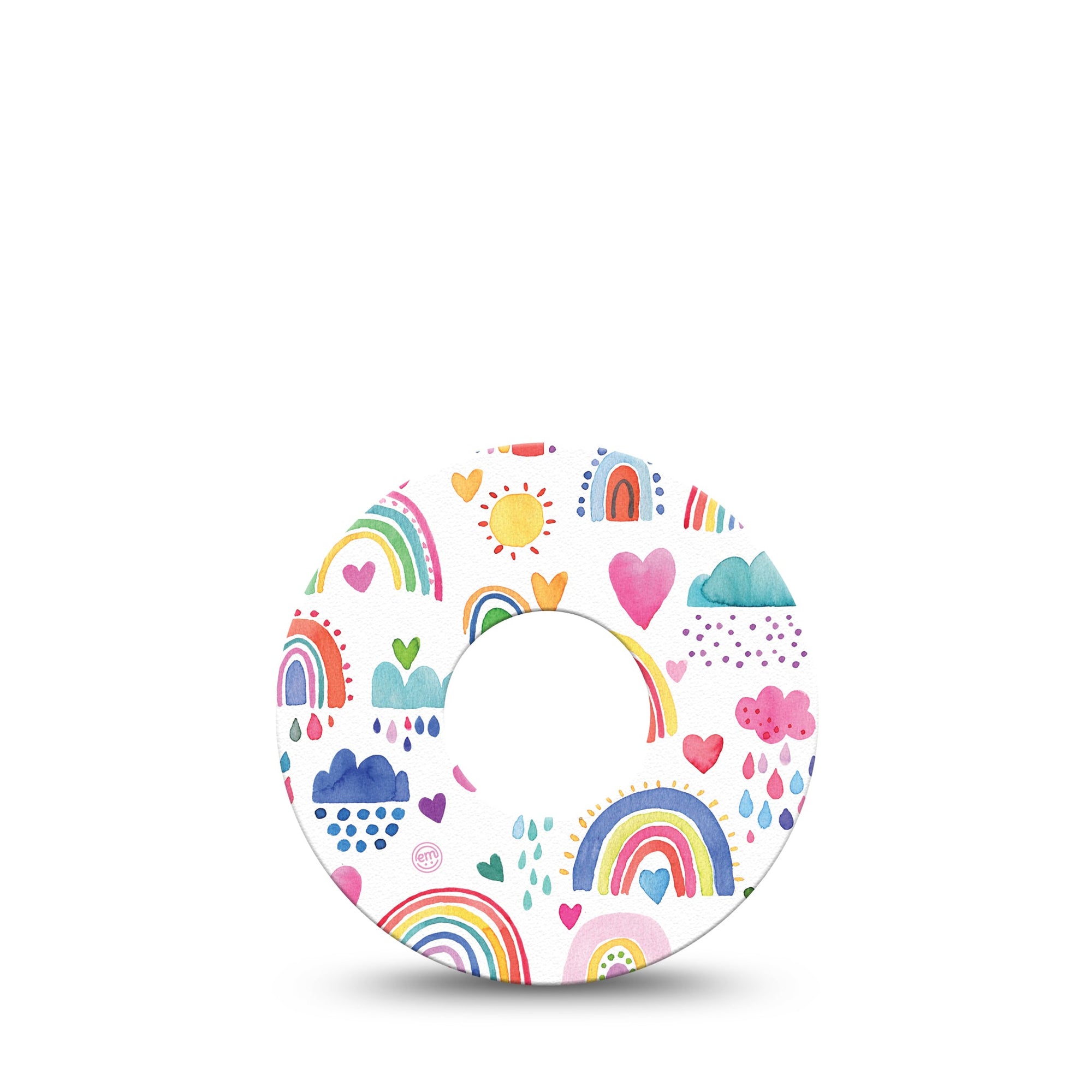 ExpressionMed Rainbows of Hope Infusion Set Tape Watercolor Painted Rainbows, CGM Adhesive Patch Design