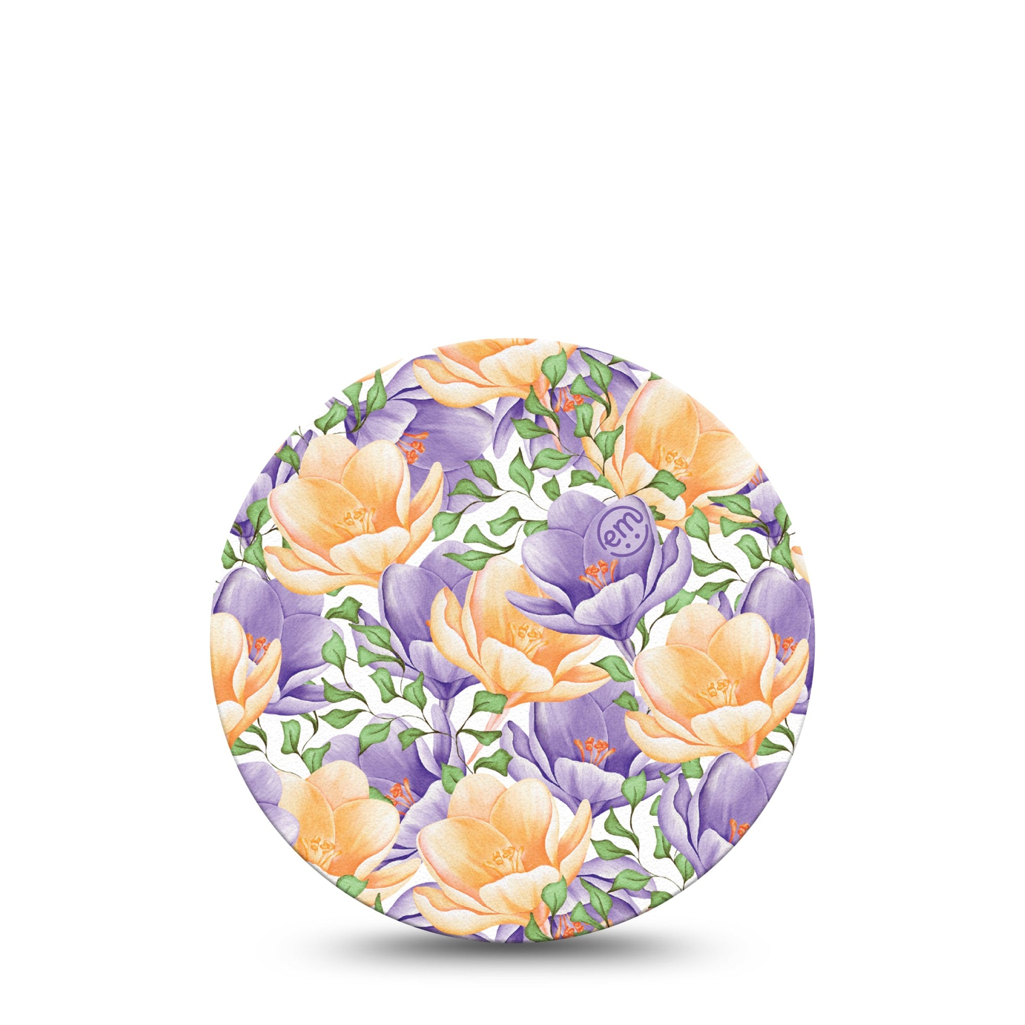 ExpressionMed Crocus Flowers Freestyle Libre Overpatch Single crocus flowers Fixing Ring Patch CGM Design, Abbott Lingo