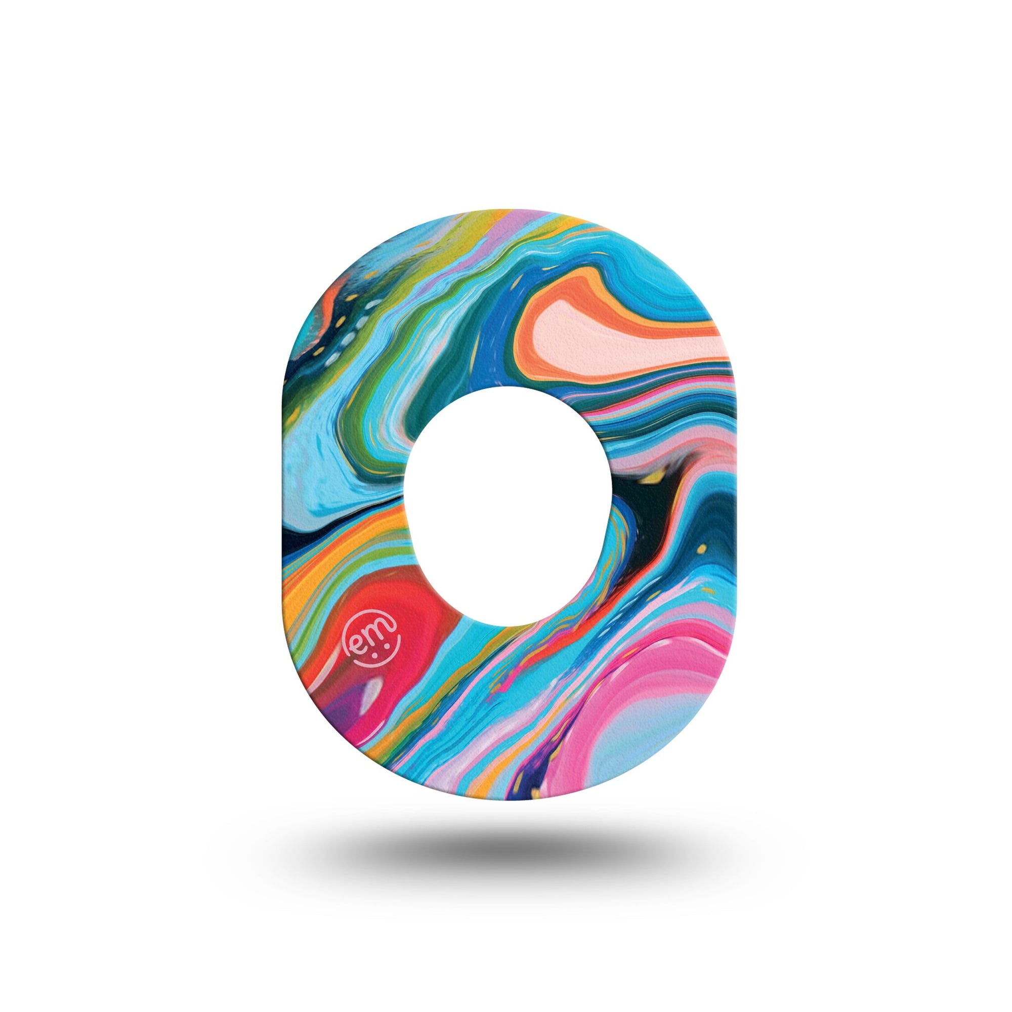 Color Melting Swirl Dexcom G7 Mini Tape, Single, colorful adhesive tape design