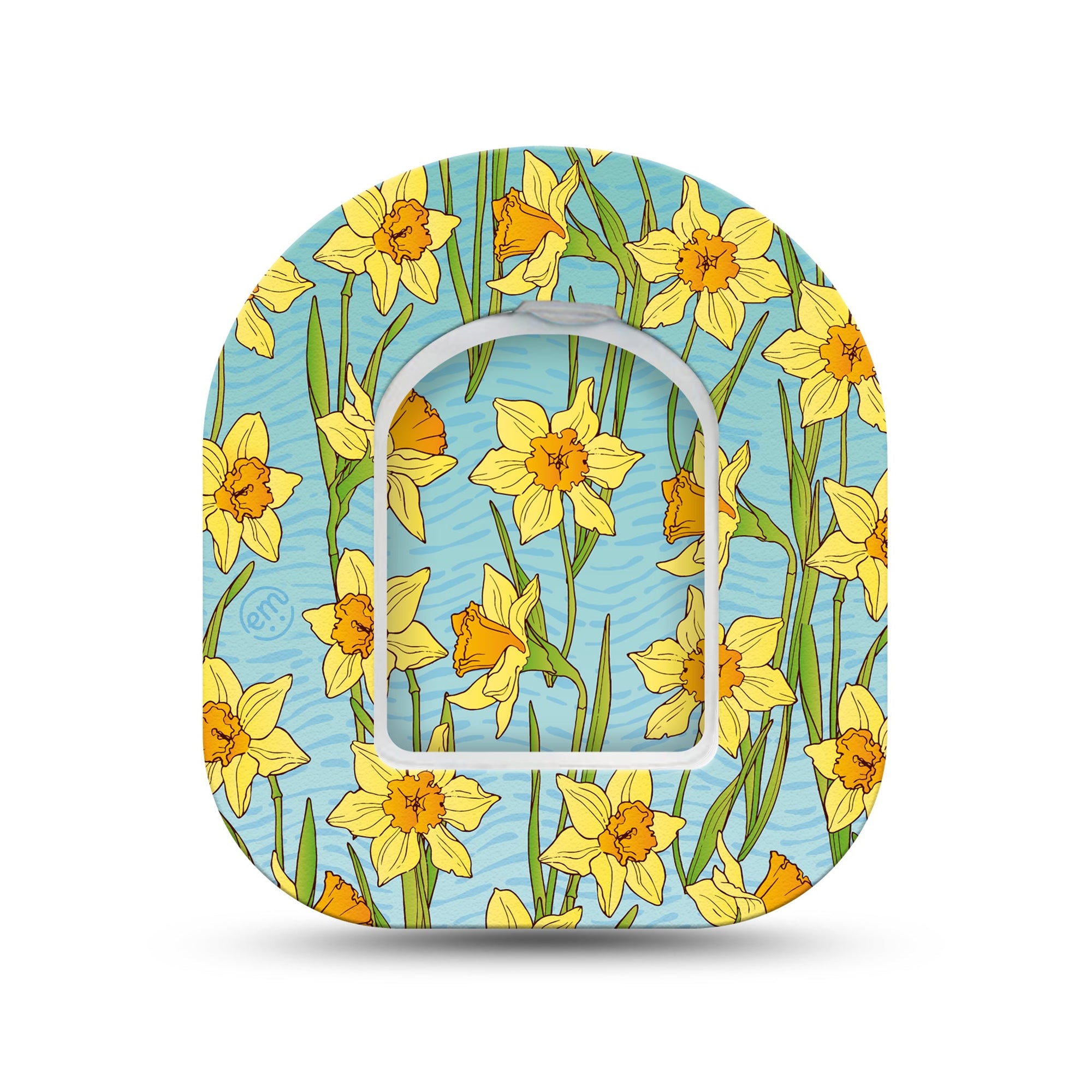 ExpressionMed Daffodils Pod Mini Tape Single Sticker and Single Tape, Cheerful Daisies Overlay Patch Pump Design