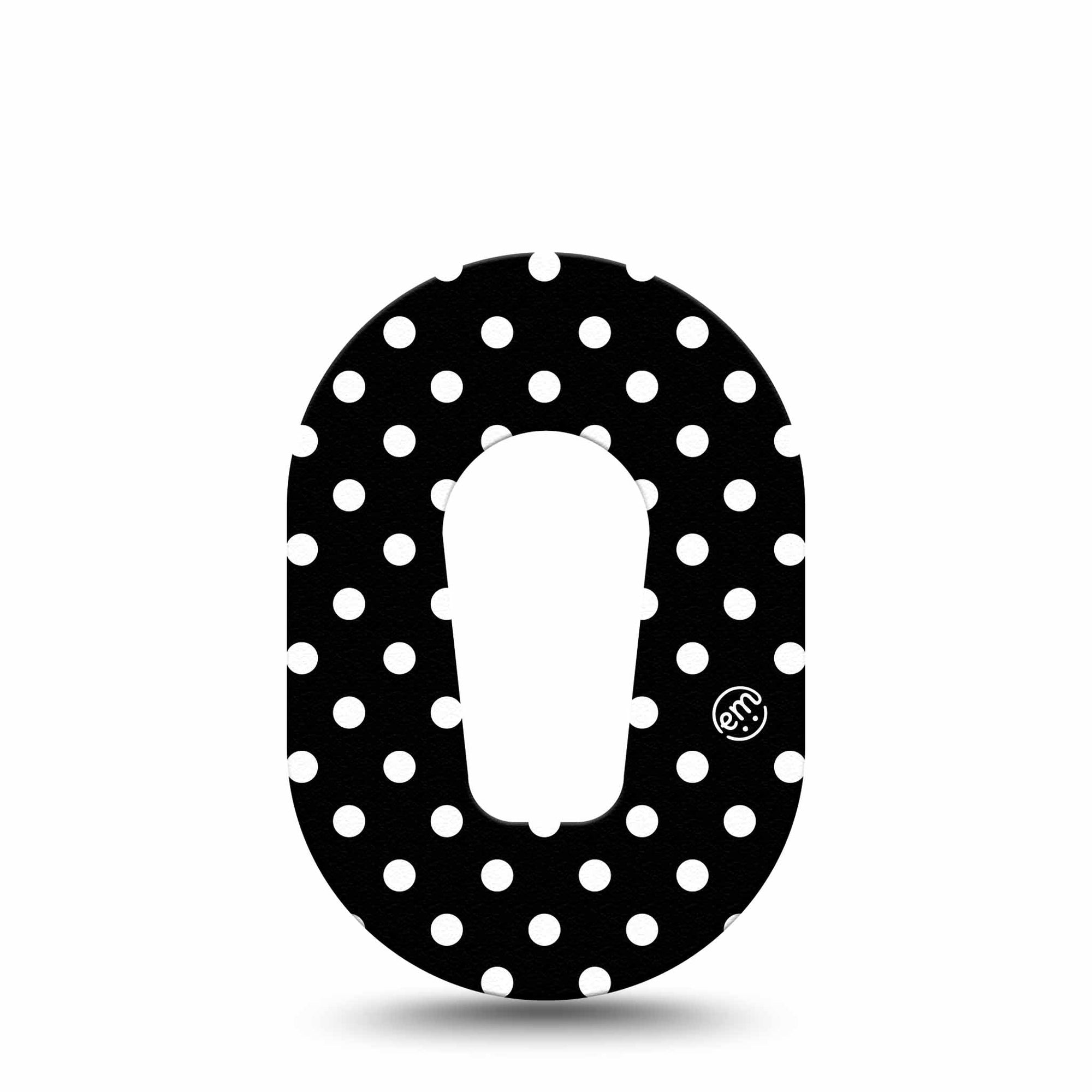 ExpressionMed Black and White Polka Dots Dexcom G6 Mini Single, Classic Polka Dot Fashion, CGM Overlay Patch Design