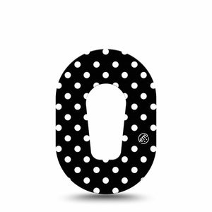 ExpressionMed Black and White Polka Dots Dexcom G6 Mini Single, Classic Polka Dot Fashion, CGM Overlay Patch Design