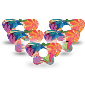 ExpressionMed Flower Song Freestyle Libre 3 Butterfly Shape 5-Pack Modern Abstract art by Etta Vee Adhesive Tape CGM Design