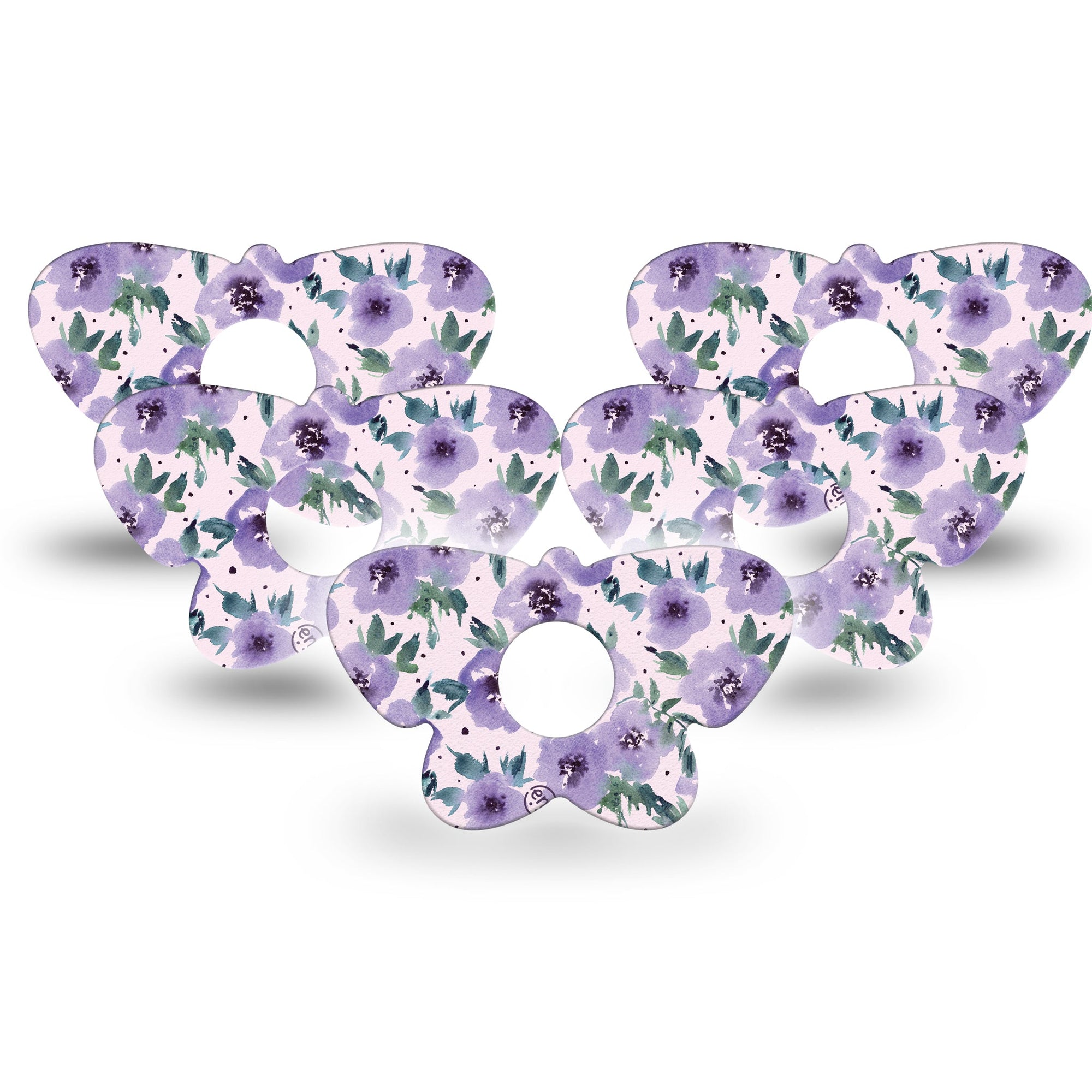 ExpressionMed Flowering Amethyst Freestyle Libre 3 Butterfly Shape 5-Pack Amethyst Bouquet Adhesive Tape CGM Design