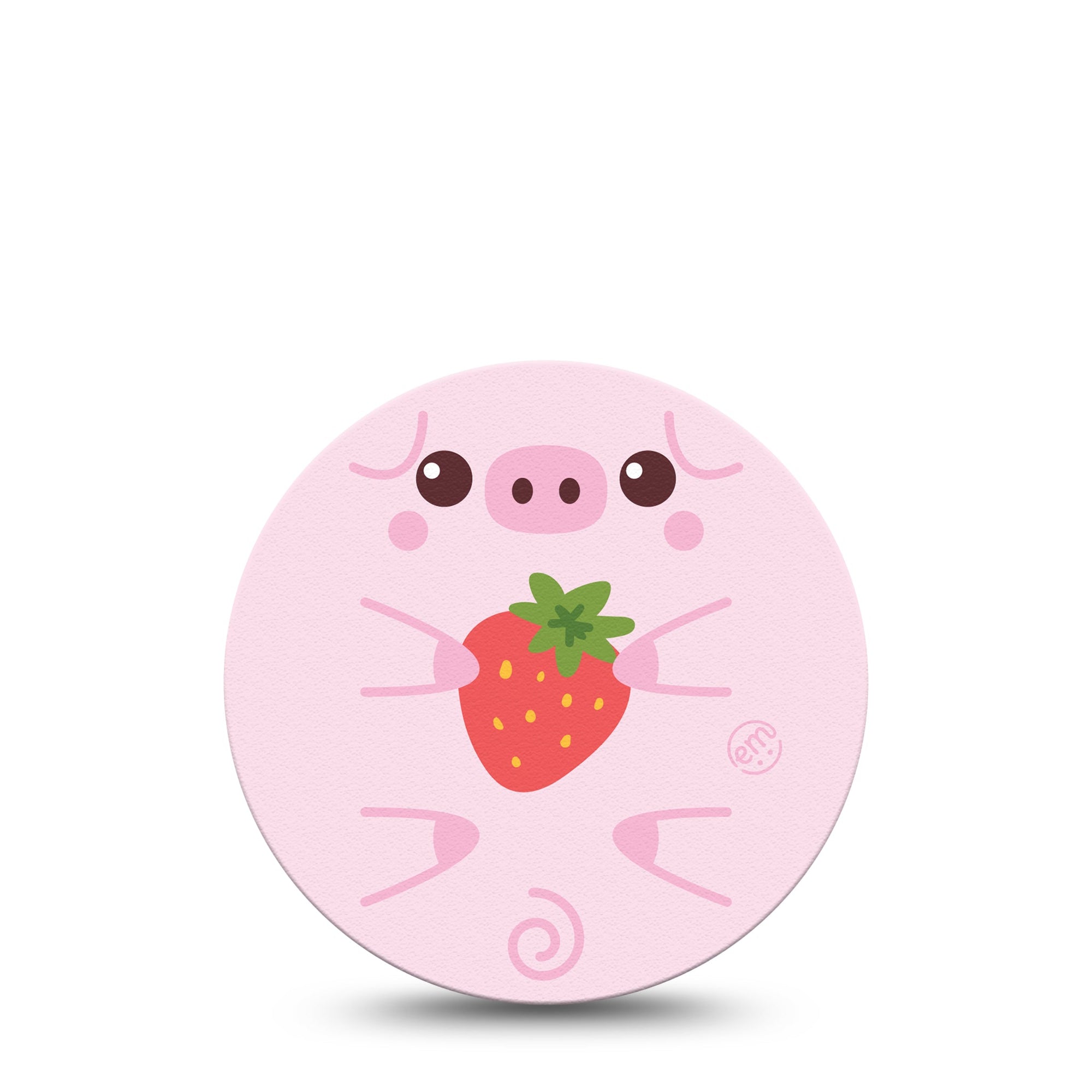 ExpressionMed Strawberry Piglet Freestyle Libre Overpatch Single piggy snack time Fixing Ring Patch CGM Design, Abbott Lingo