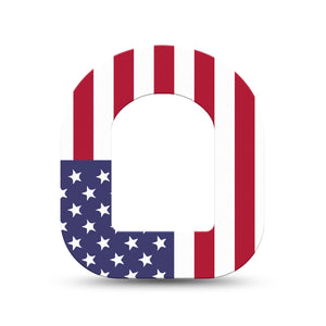 ExpressionMed U.S. Flag Pod Mini Tape Single, Patriotic Symbol Adhesive Patch Pump Design