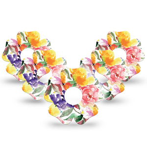 ExpressionMed Floral Art Freestyle Libre 3 Flower Shape 5-Pack Flower Design Adhesive Tape CGM Design