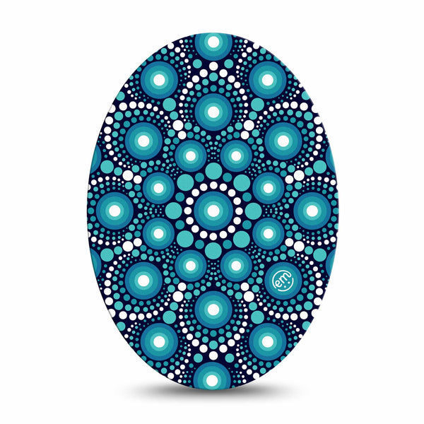 Medtronic Enlite / Guardian ExpressionMed Dot Art Universal Oval Tape Light Colored Artwork, CGM Overlay Patch Design