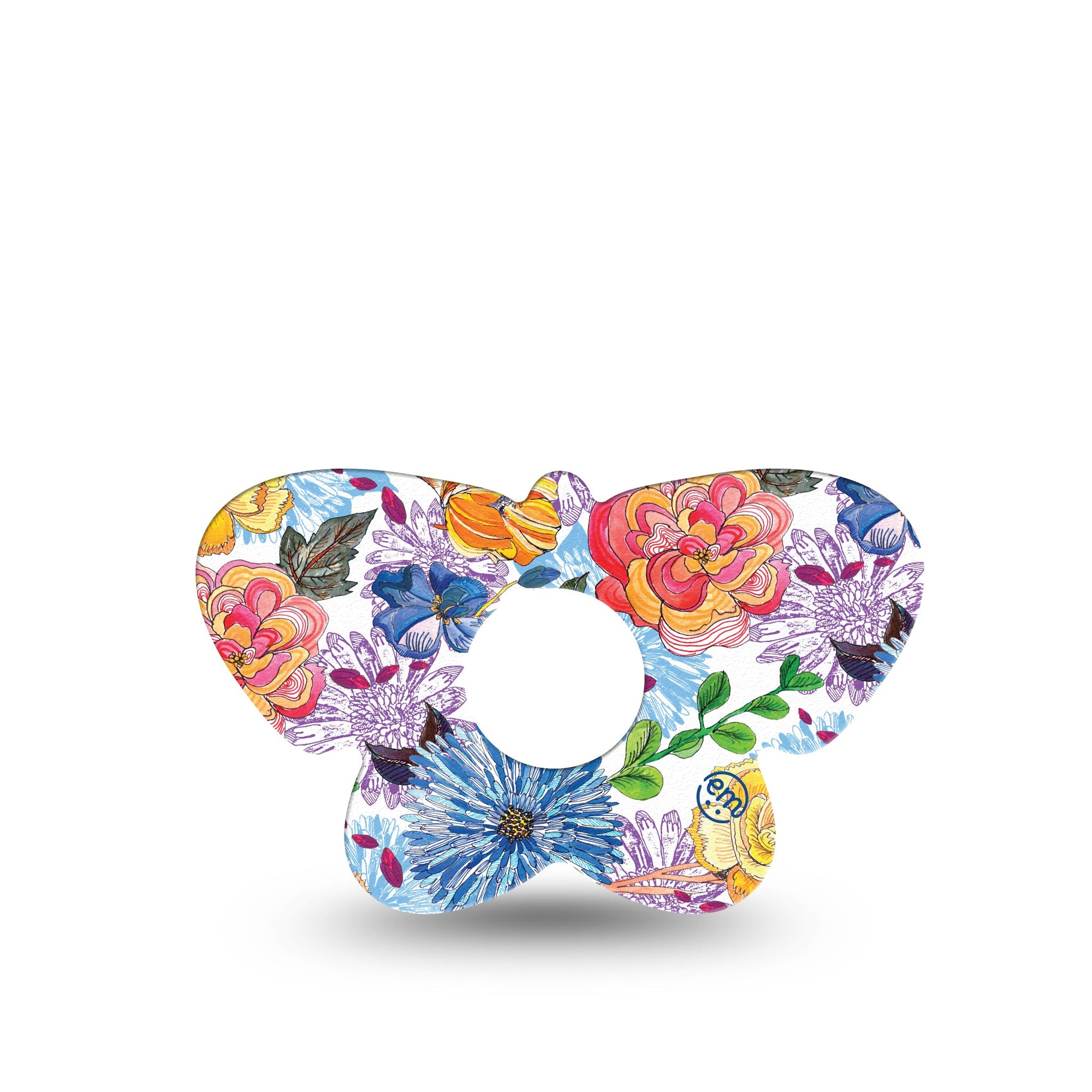 ExpressionMed Stylised Floral Freestyle Libre 3 Butterfly Shape Single Sophisticated Florals Adhesive Tape CGM Design