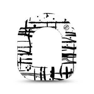 ExpressionMed B&W Drip Pod Mini Tape Single, Monochrome Splatter Overlay Patch Pump Design