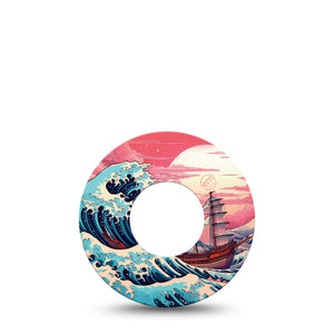 ExpressionMed Great Wave Libre Tape Big Tsunami, CGM Plaster Patch Design, Abbott Lingo