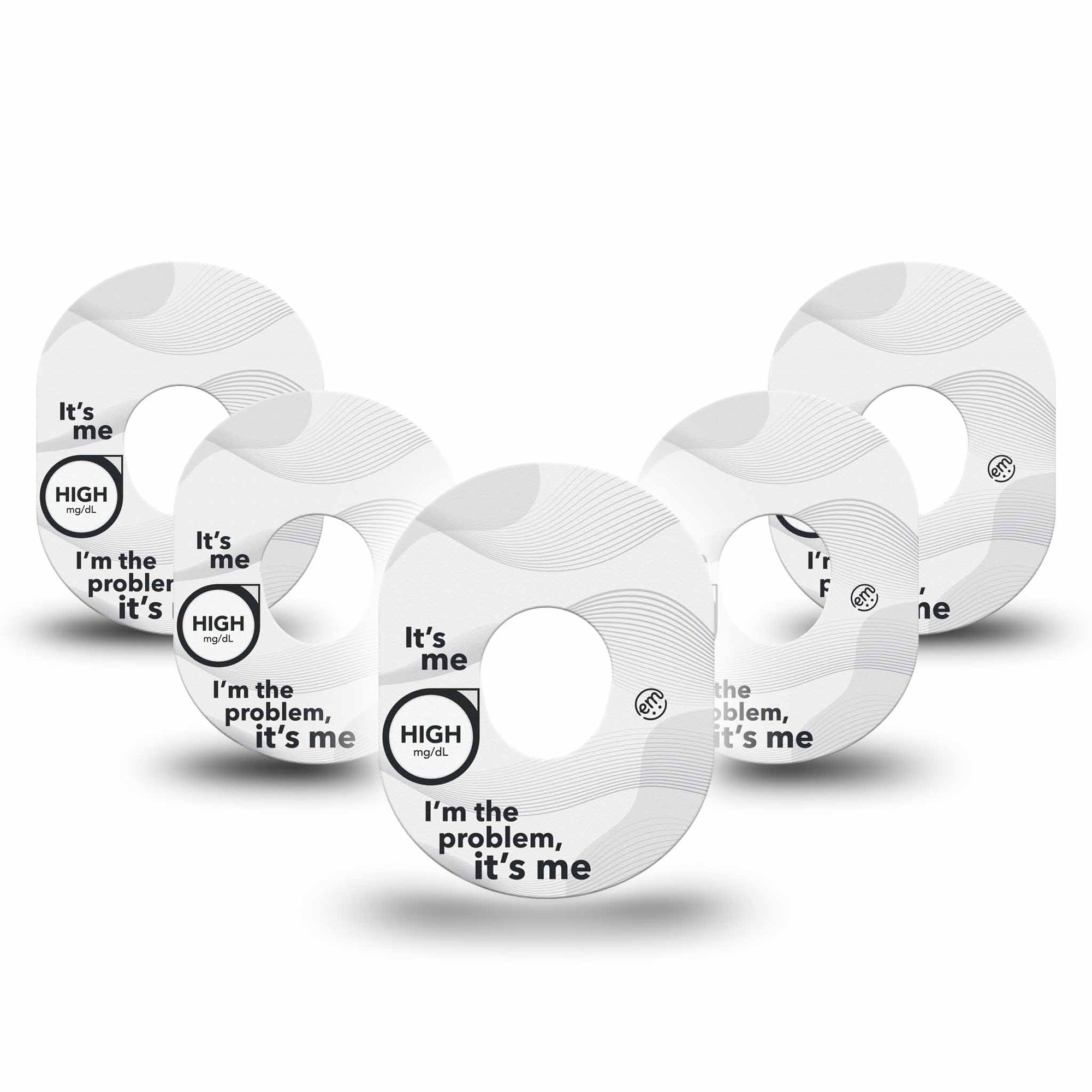 ExpressionMed High Im the Problem Dexcom G7 5-Pack, Dexcom Arrow Design, Continuous Glucose Monitor, Adhesive Tape Design, Dexcom Stelo Glucose Biosensor System