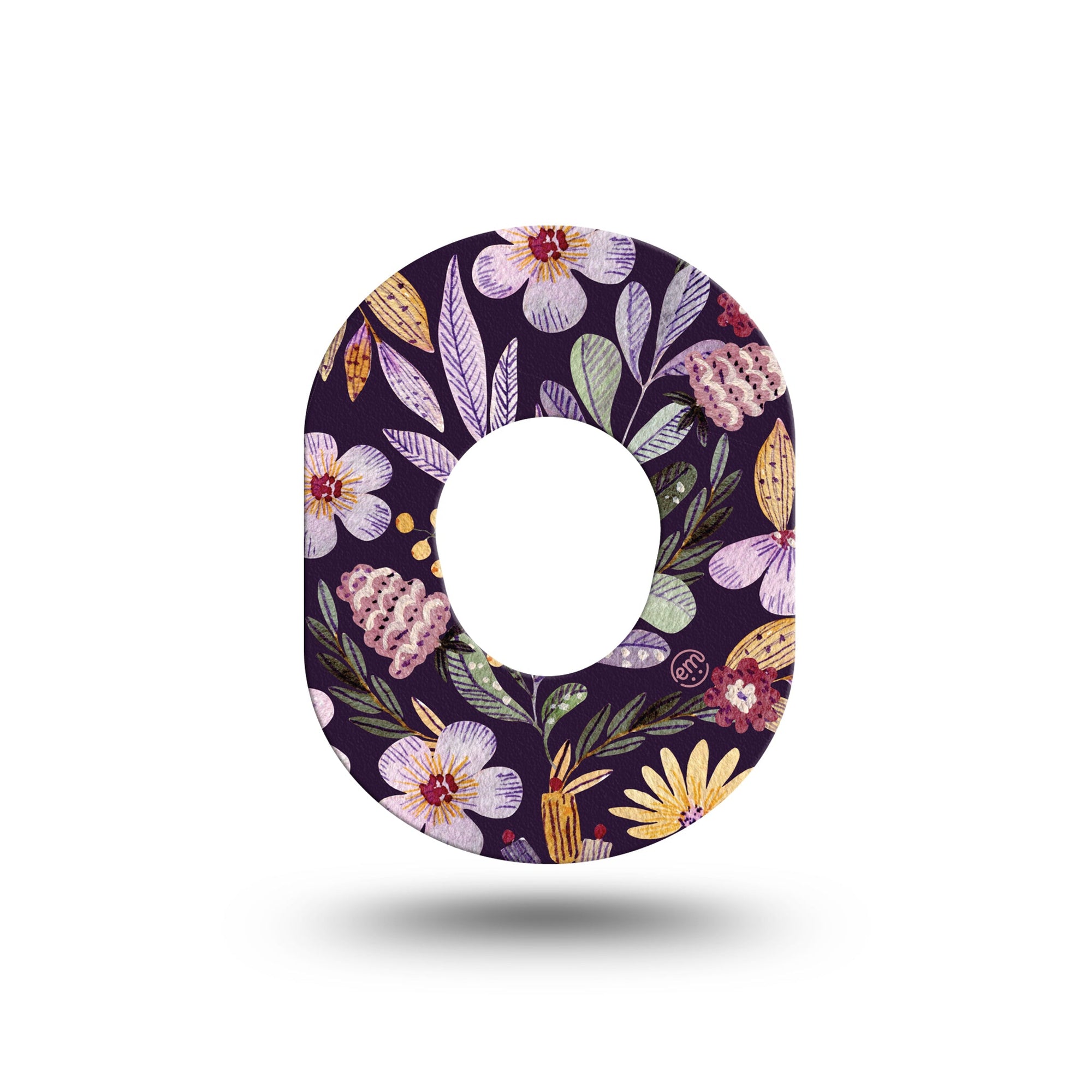 ExpressionMed Moody Blooms Dexcom G7 Mini Tape, Single, purple floral pattern 