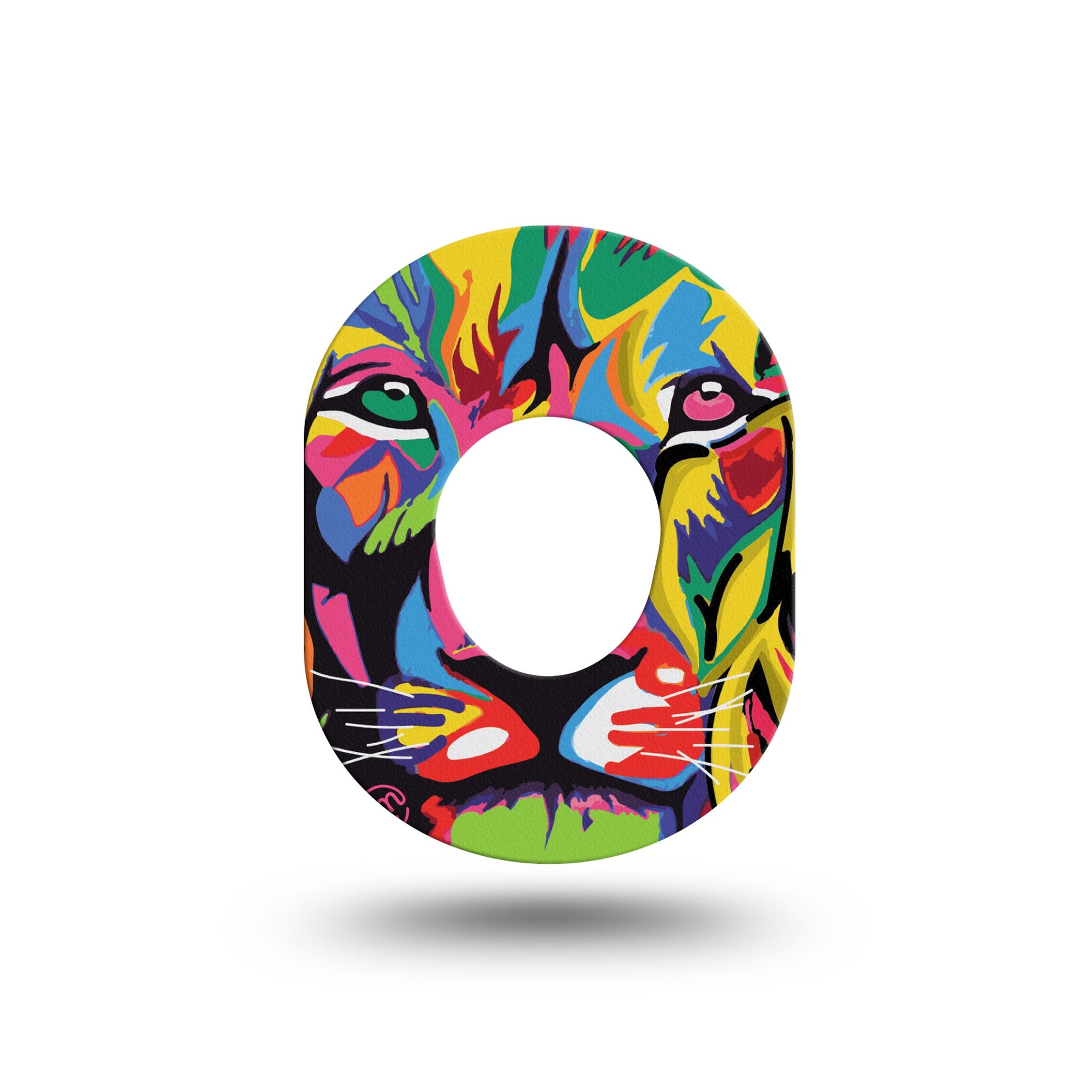 ExpressionMed ExpressionMed, Majestic Lion Dexcom G7 Mini Tape, Single, rainbow lion face fixing ring design