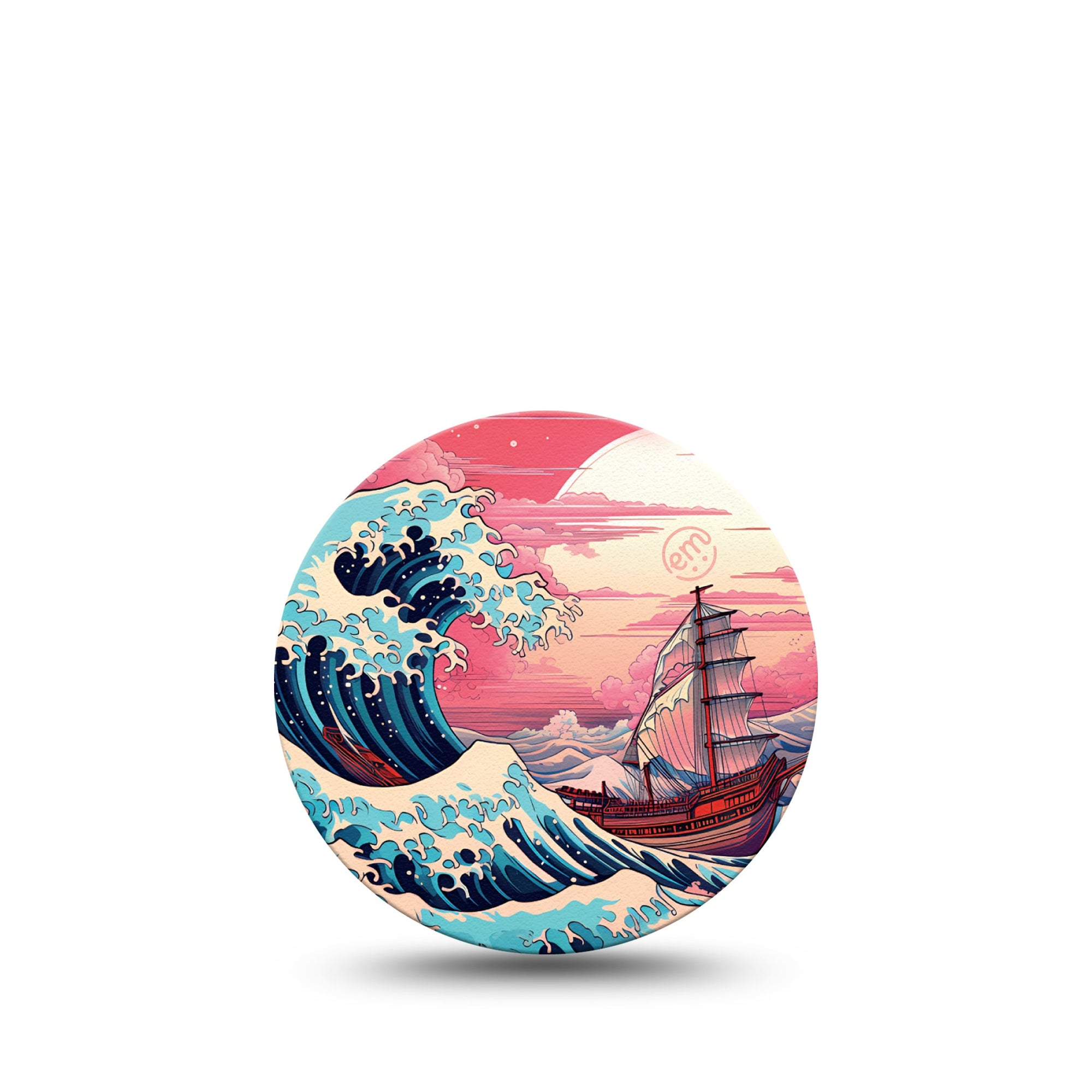 ExpressionMed Great Wave Libre 3 Overpatch Colorful Sea Sunset, CGM Adhesive Tape Design