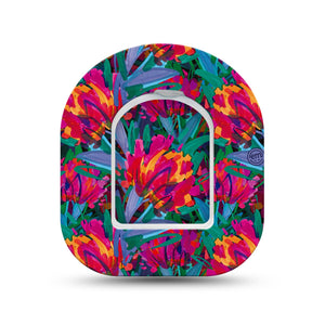 ExpressionMed Bold Petals Pod Mini Tape Single Sticker and Single Tape, Colorful Petals Fixing Ring Tape Pump Design