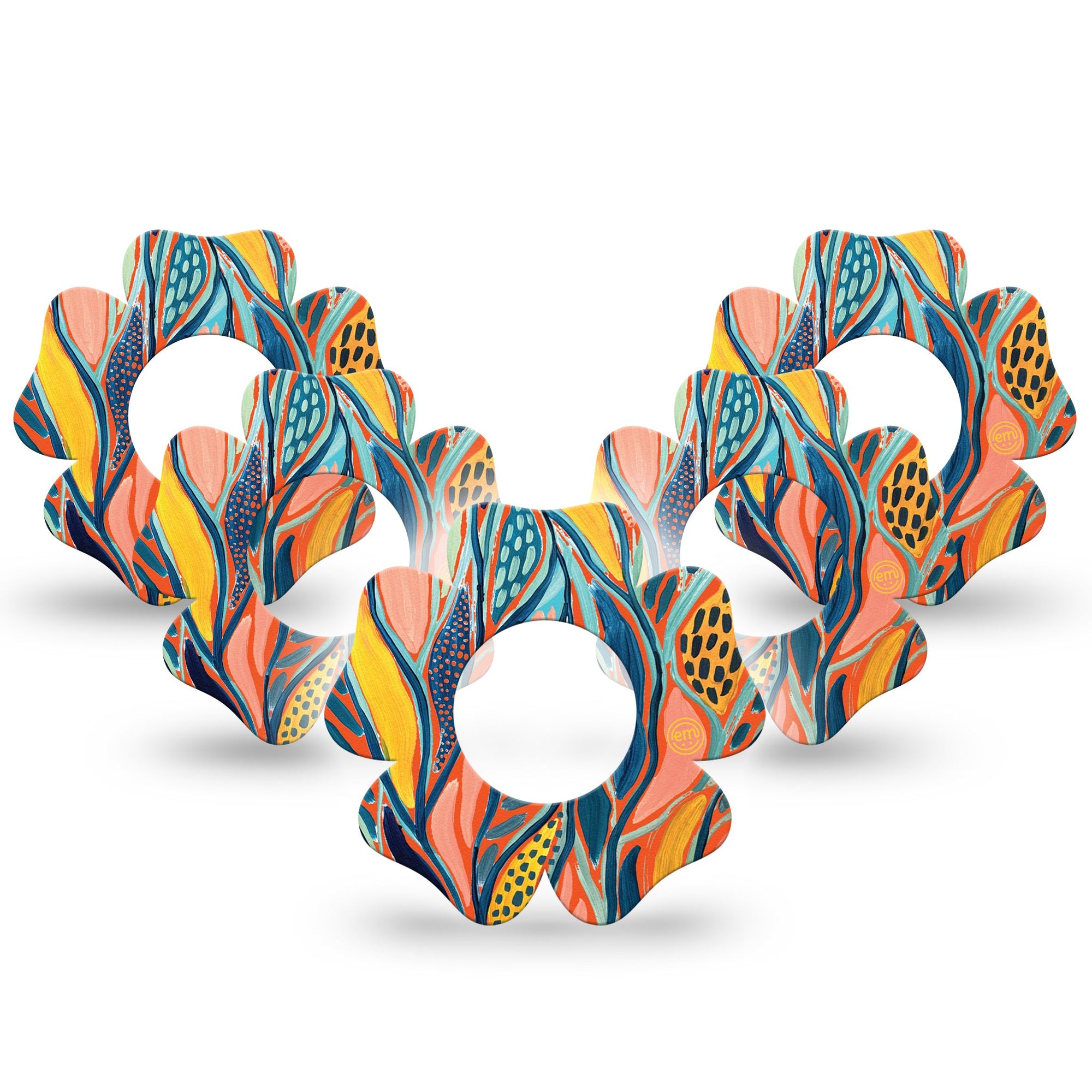 Twisted Seaweed Libre Flower Tape 5-Pack orange and yellow overlay design, Abbott Lingo