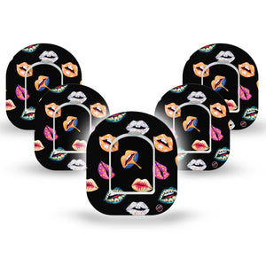 ExpressionMed Lips Pod Mini Tape 5 Stickers and 5 Tapes, Lipstick Glam Overlay Tape Pump Design