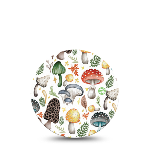 ExpressionMed Forrest Mushrooms Libre 2 Overpatch Tape Magic Mushrooms, CGM Fixing Ring Patch Design, Abbott Lingo