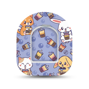 ExpressionMed Boba Buddies Pod Mini Tape Single Sticker and Single Tape, Boba Bubble Crew Adhesive Tape Pump Design