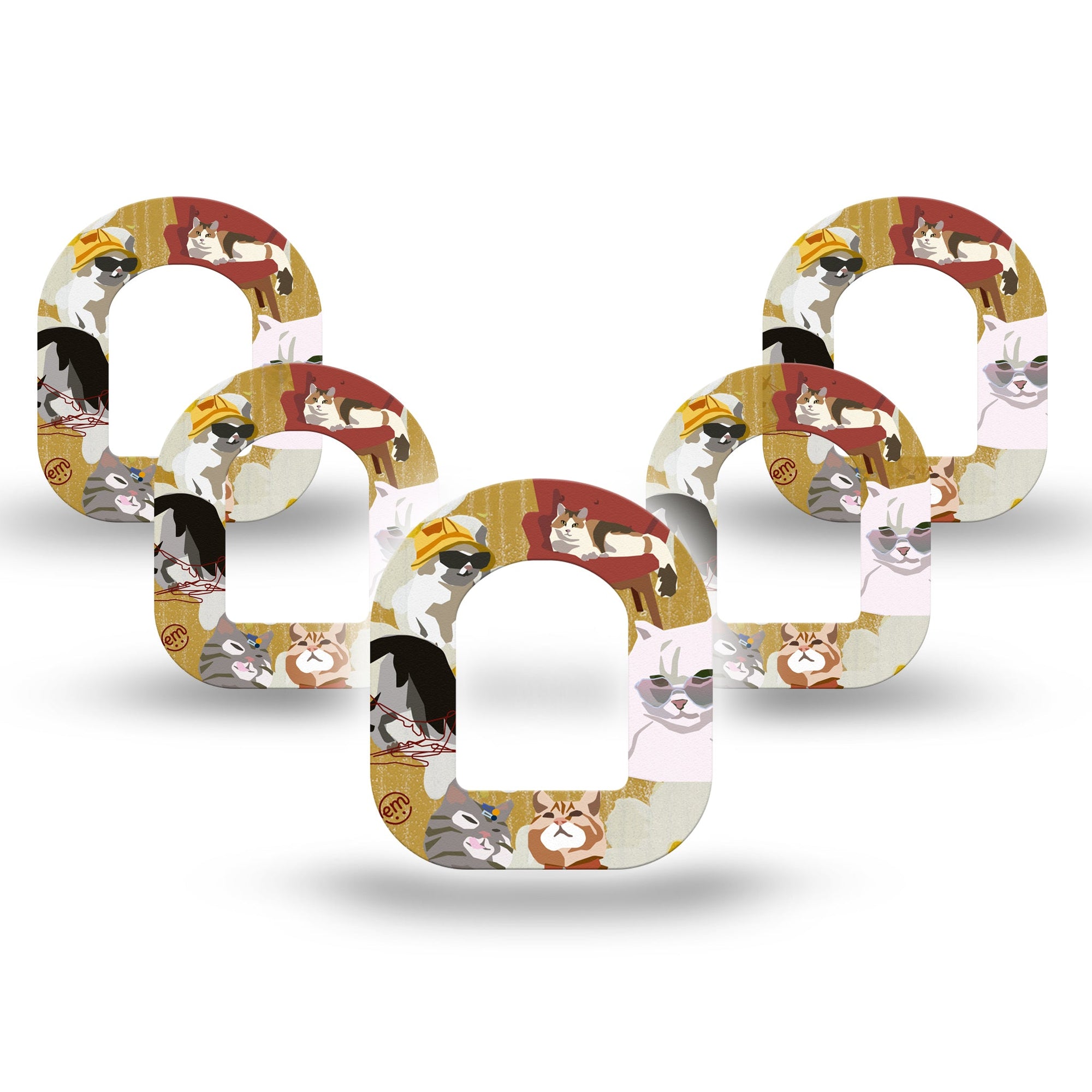 ExpressionMed Kitty Cats Pod Mini Tape 5-Pack, Cute Kittens Overlay Tape Pump Design