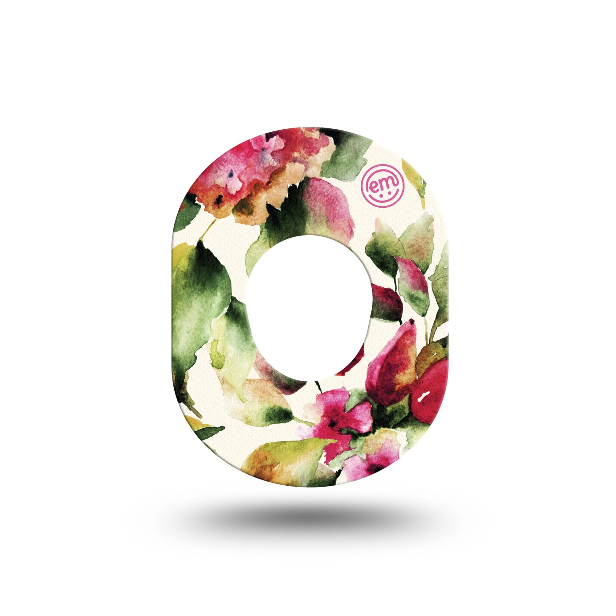 ExpressionMed Floral Romance Dexcom G7 Mini Tape, single, red flowers adhesive tape design