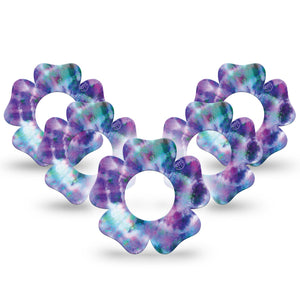ExpressionMed  Purple Tie Dye Libre Flower Tape 5-Pack purple flower shaped plaster design
