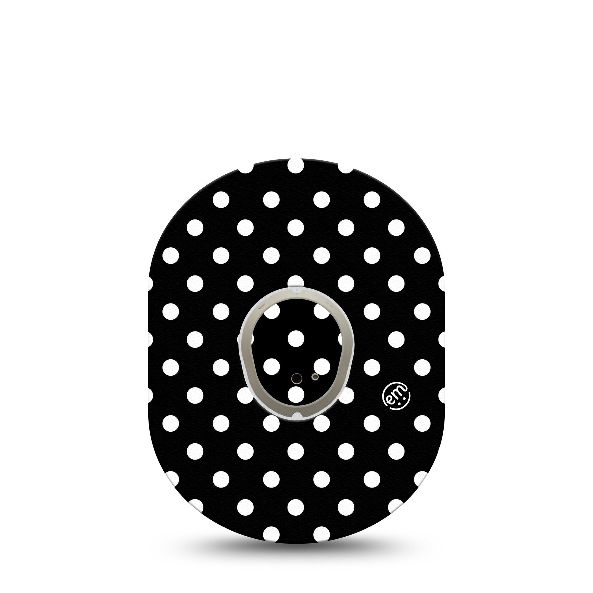 ExpressionMed Black and White Polka Dots Dexcom G7 Transmitter Sticker and Tape, Classic Polka Dot Pattern, CGM Sticker and Tape Design, Dexcom Stelo Glucose Biosensor System