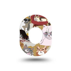 ExpressionMed Kitty Cats Dexcom G7 Mini Tape, Single, pets adhesive tape design