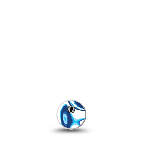 ExpressionMed Blue Marble Libre 3 Transmitter Sticker Spiral Patterns, CGM Adhesive Sticker Design