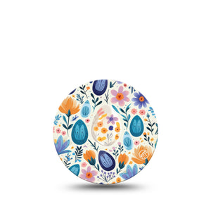 ExpressionMed Easter Floral Freestyle Libre 3 Overpatch Single, Decorative Easter Eggs, CGM Plaster Tape Design