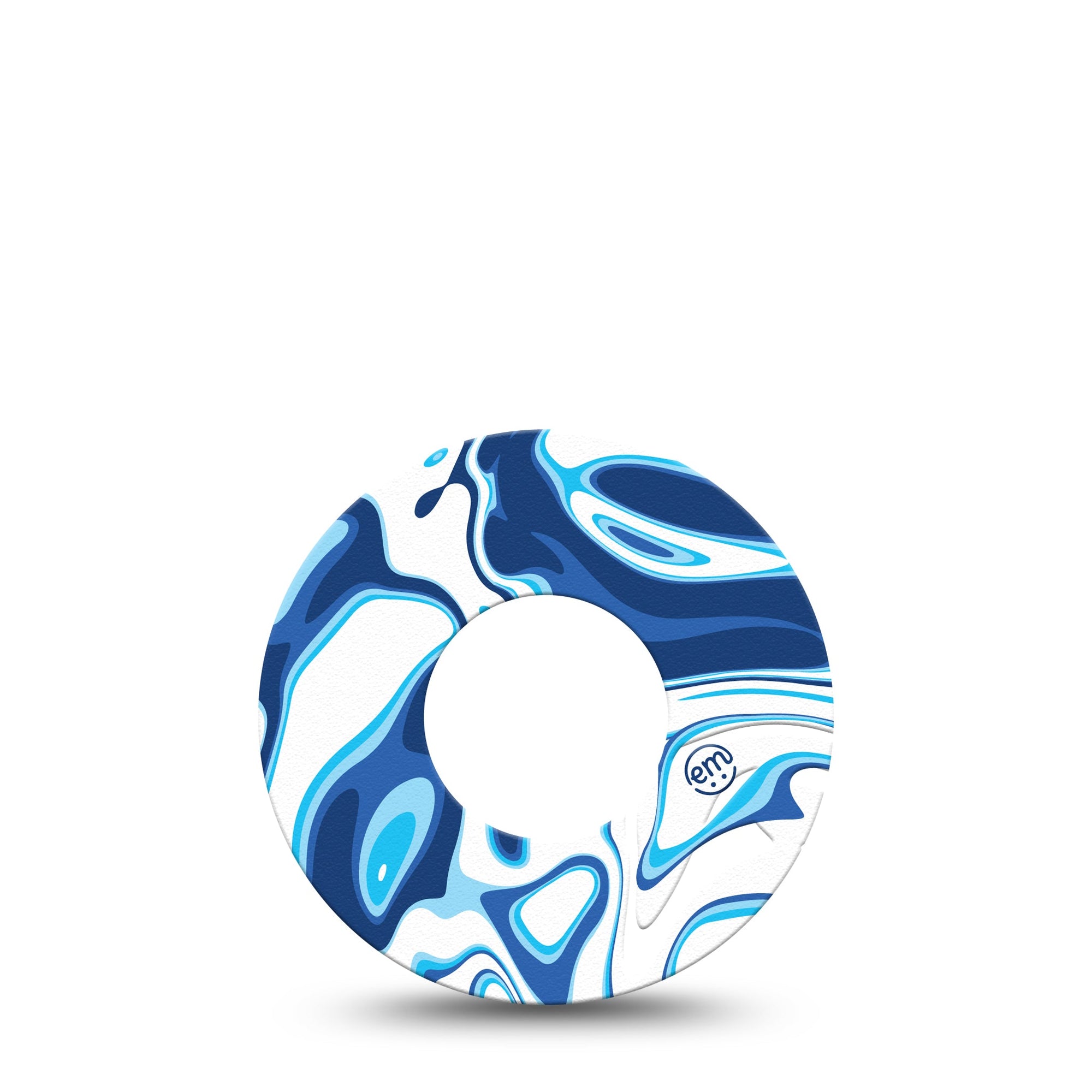 ExpressionMed Blue Marble Libre Tape Vibrant Patterns, CGM Fixing Ring Patch Design, Abbott Lingo