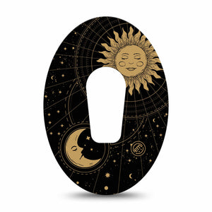 ExpressionMed Cosmic Vibes Dexcom G6 Tape Astronomical Artwork, CGM Fixing Ring Patch Design