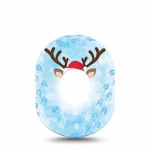 ExpressionMed Flurry the Reindeer Dexcom G7 Tape Christmas Reindeer, CGM, Fixing Ring Design