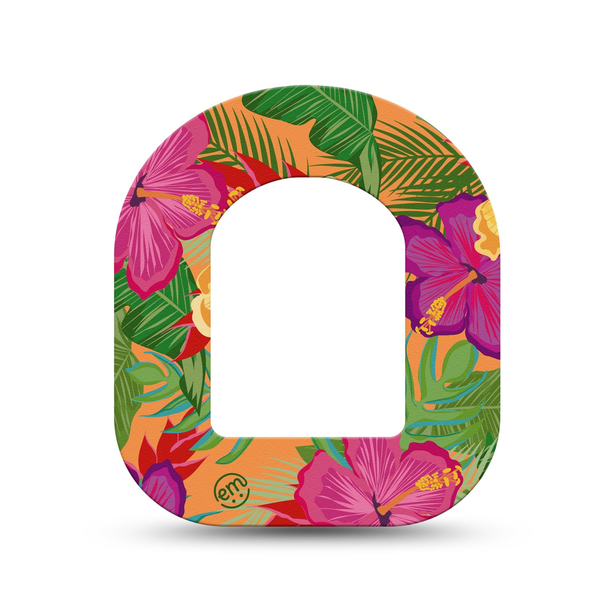ExpressionMed Bright Hibiscus Pod Mini Tape Single, Tropical Flowers Adhesive Tape Pump Design