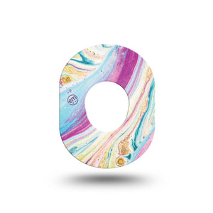 ExpressionMed Shimmering Marble Dexcom G7 Mini Tape Shining Marbles, CGM Plaster Patch Design