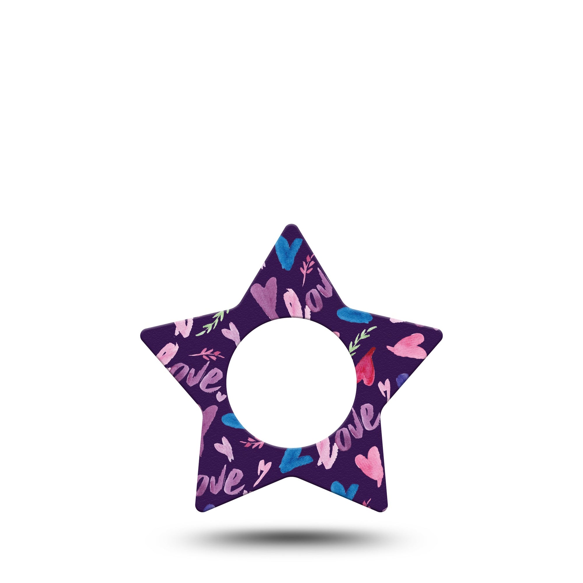 Watercolor Love Libre Star Tape purple star shaped overlay design , Abbott Lingo