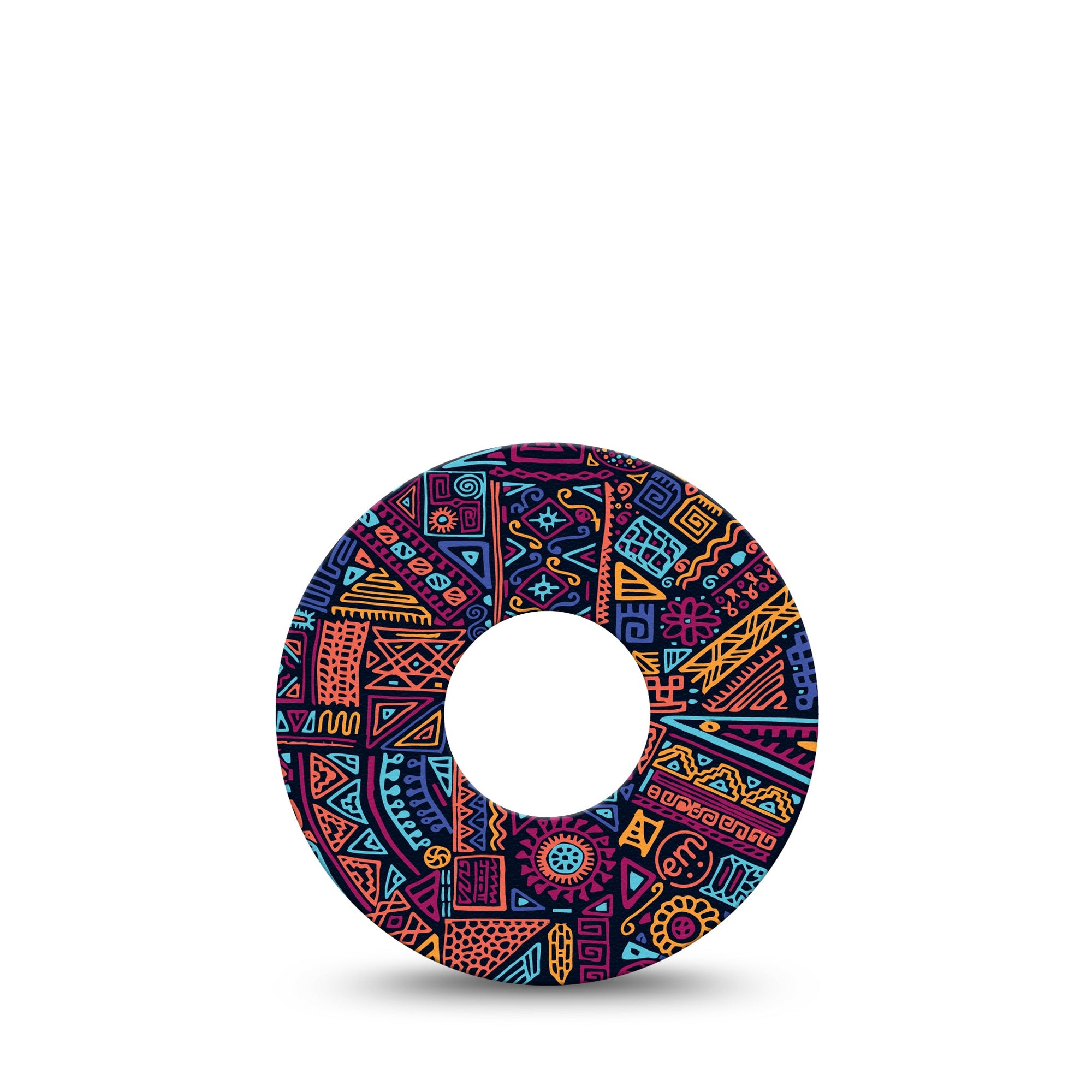 ExpressionMed Geometric Neon Infusion Tape Colorful Ethnic Painting, CGM Overlay Patch Design
