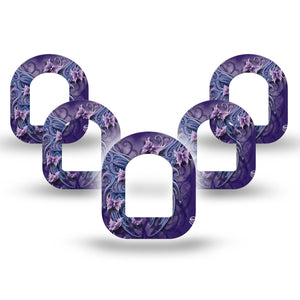 ExpressionMed Purple Butterfly Pod Mini Tape 5-Pack, Lavender Flutterer Overlay Patch Pump Design