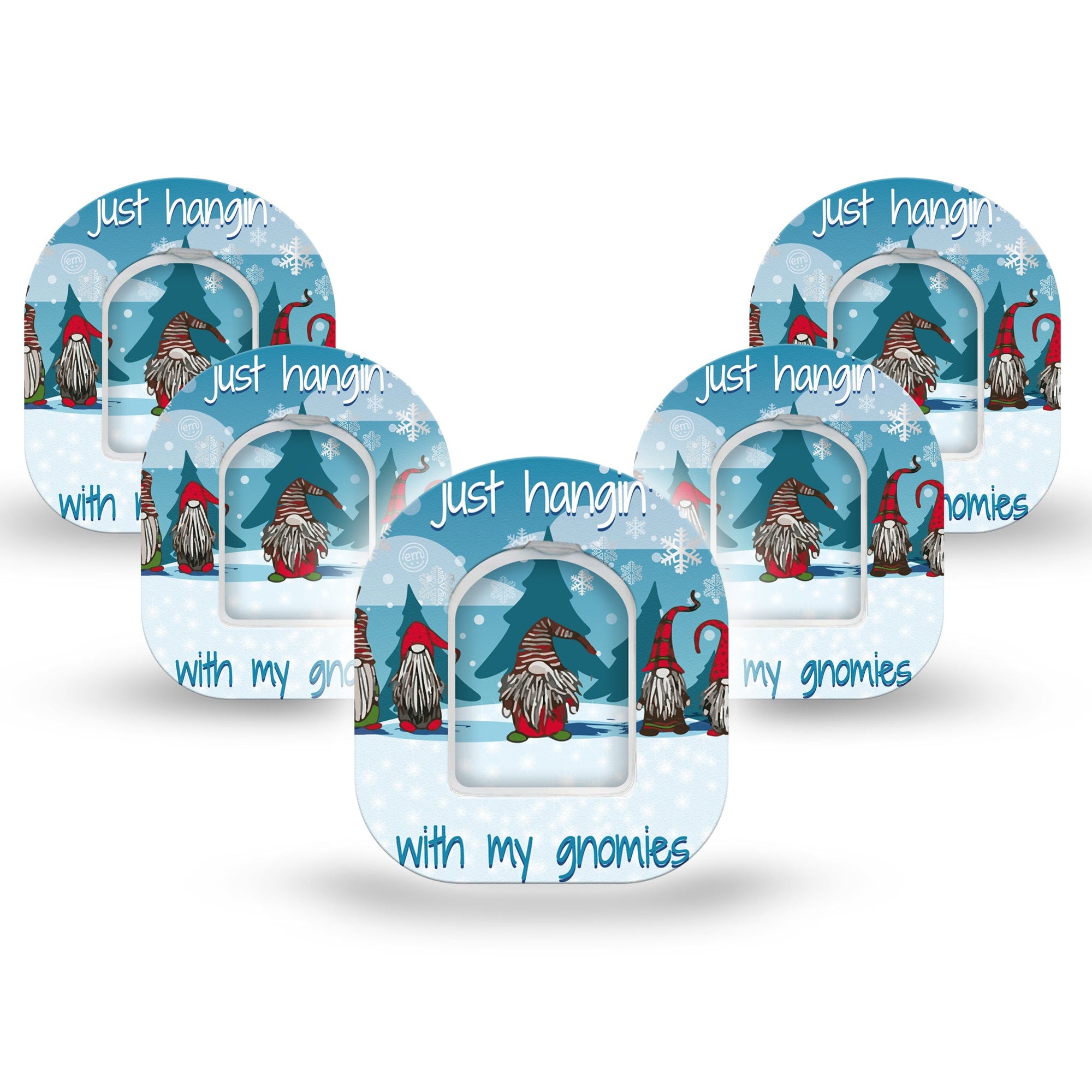 ExpressionMed Gnomies Pod Mini Tape 5 Stickers and 5 Tapes, Gnome Magic Plaster Pump Design