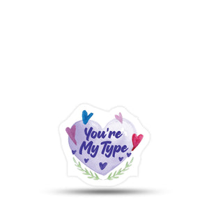 ExpressionMed You're My Type Decal Sticker, Single Sticker, Purple Heart You're my type decal sticker